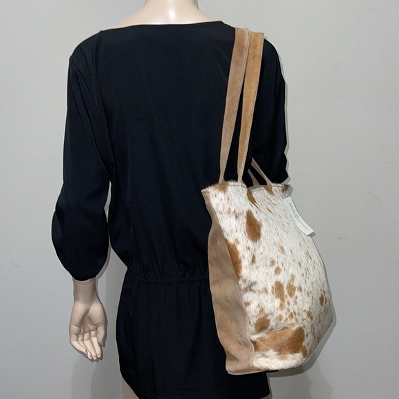 David Jeffery Cow Hide Shoulder Bag Tote - Picture 3 of 14